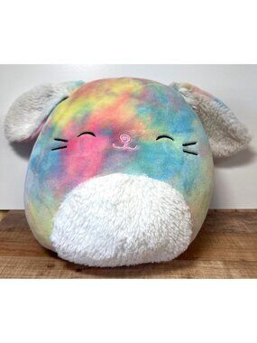 Squishmallows Tie-Dye Plush Dog Pillow 8" Soft Stuffed Animal Toy